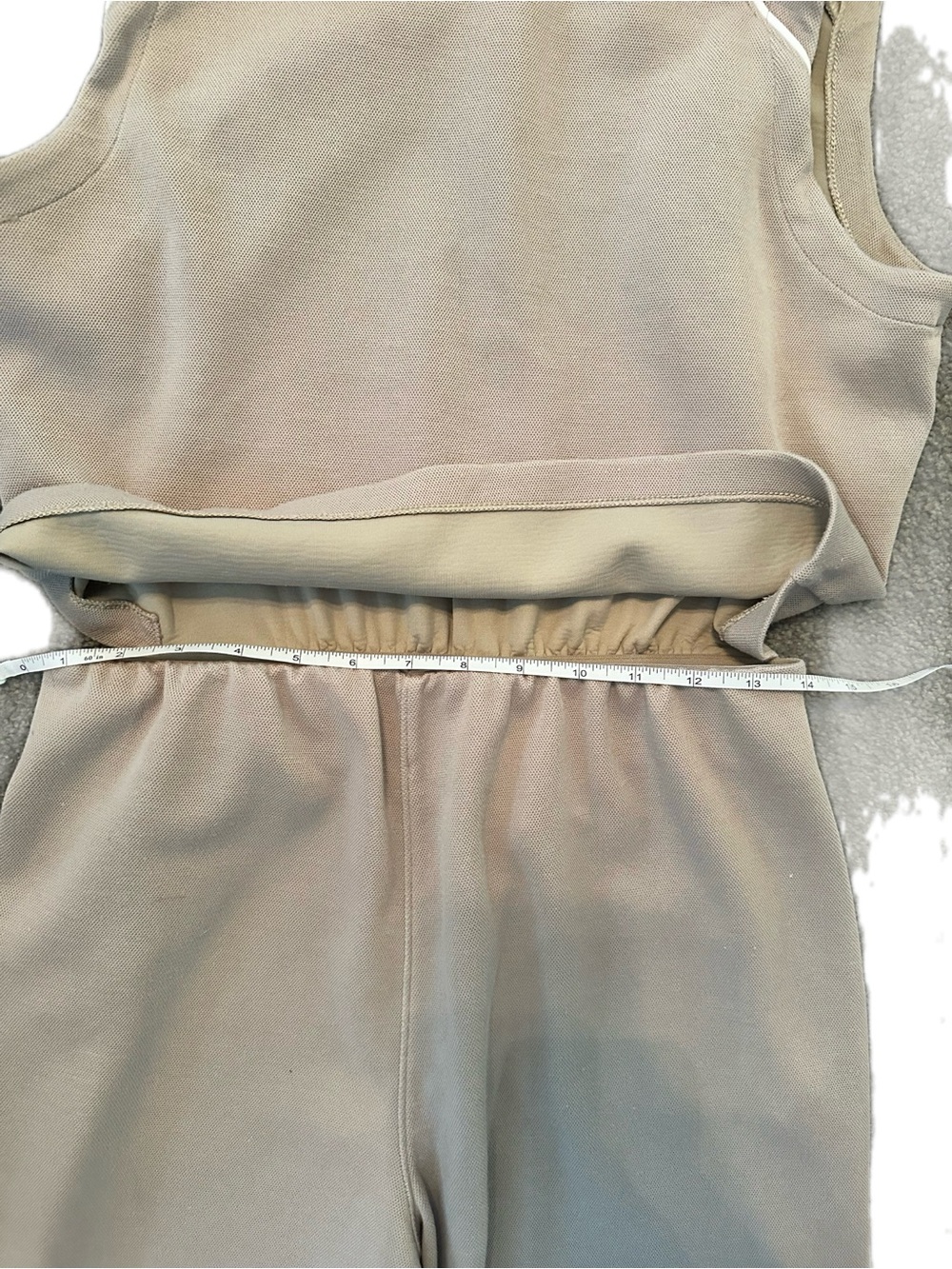 SPANX Air Pique Sleeveless Wide-Leg Jumpsuit with White Piping - Picture 3 of 6